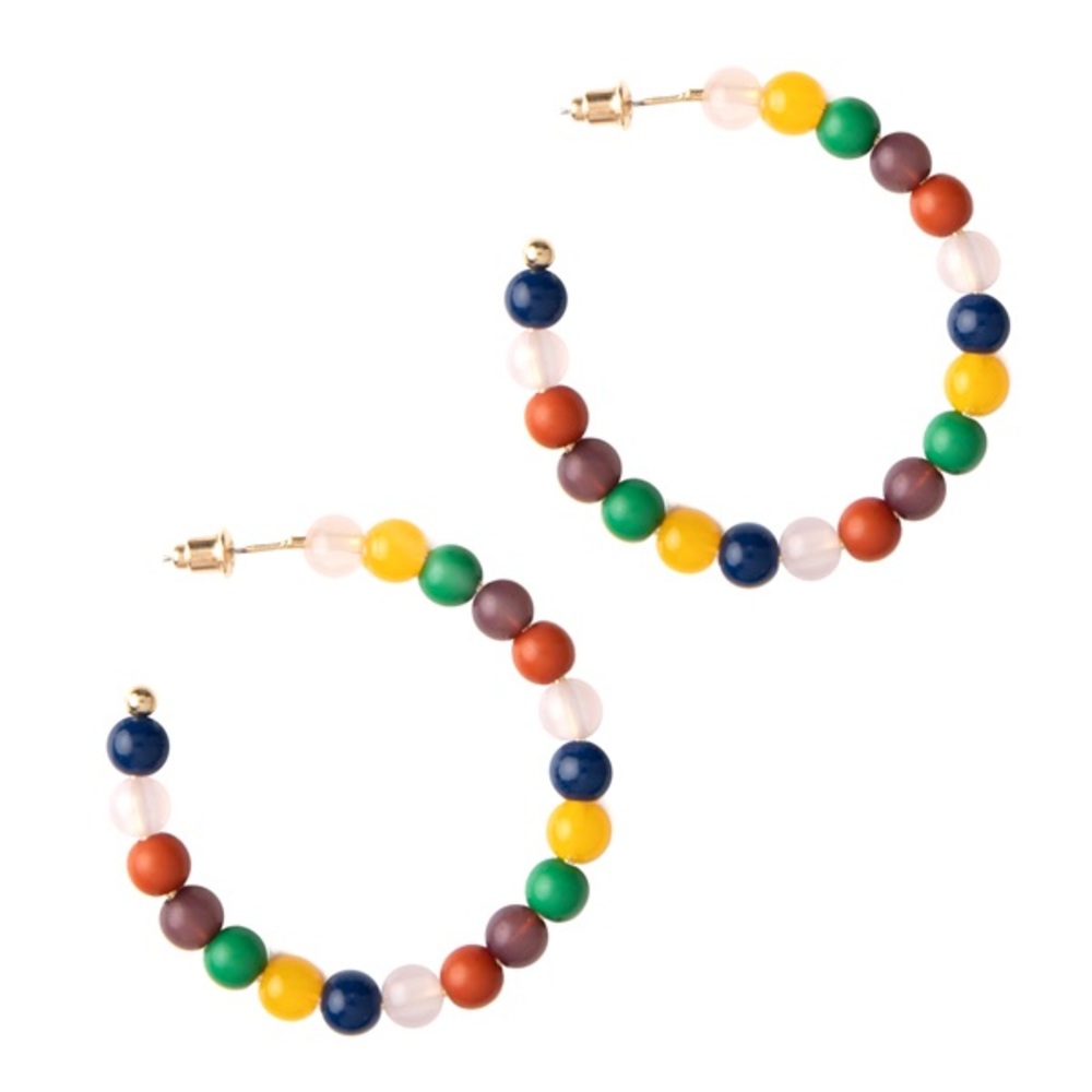 Plunder “Grayson” beaded hoop earrings NEW